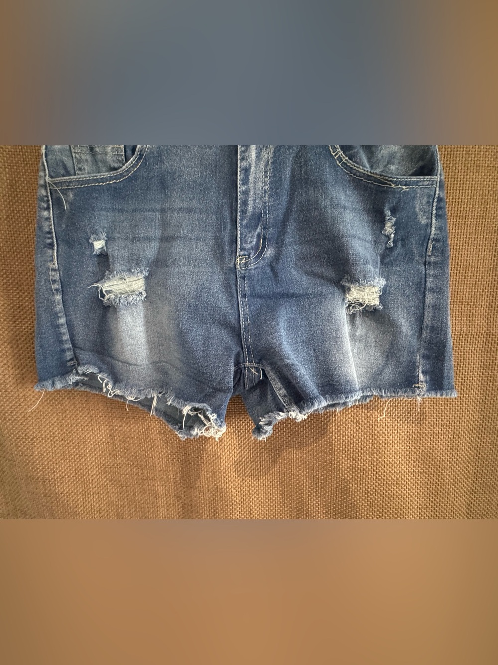 Jessica Jeans Classic Distressed Stretchy Women's Denim Shorts - Blue - Picture 2 of 8
